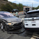 The scene of the accident involving a Tesla vehicle running in autopilot mode in Laguna Beach, California on May 29th, 2018.